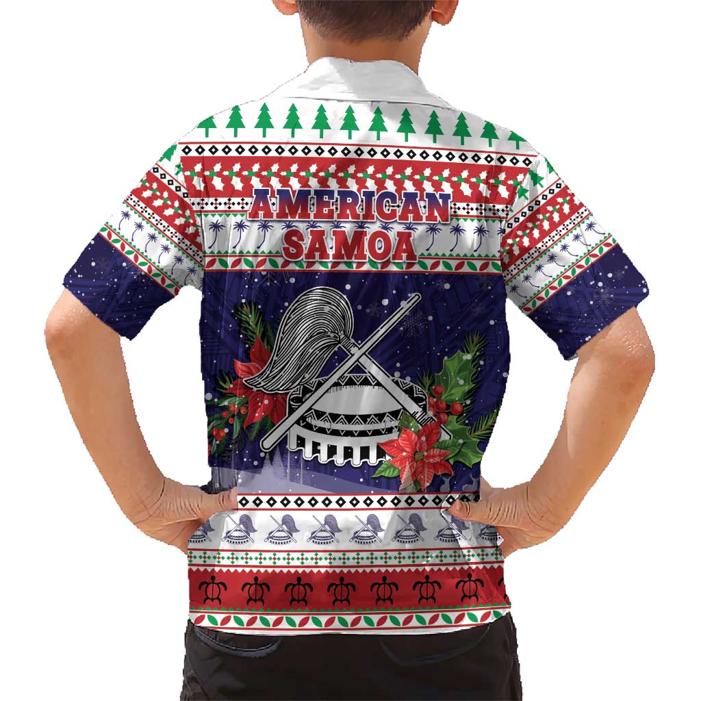 American Samoa Christmas Hawaiian Shirt Poinsettia La Maunia Le Kilisimasi