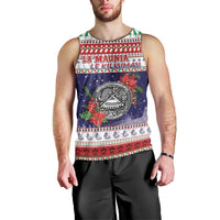 American Samoa Christmas Men Tank Top Poinsettia La Maunia Le Kilisimasi