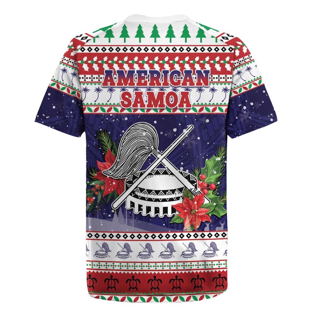 American Samoa Christmas Rugby Jersey Poinsettia La Maunia Le Kilisimasi