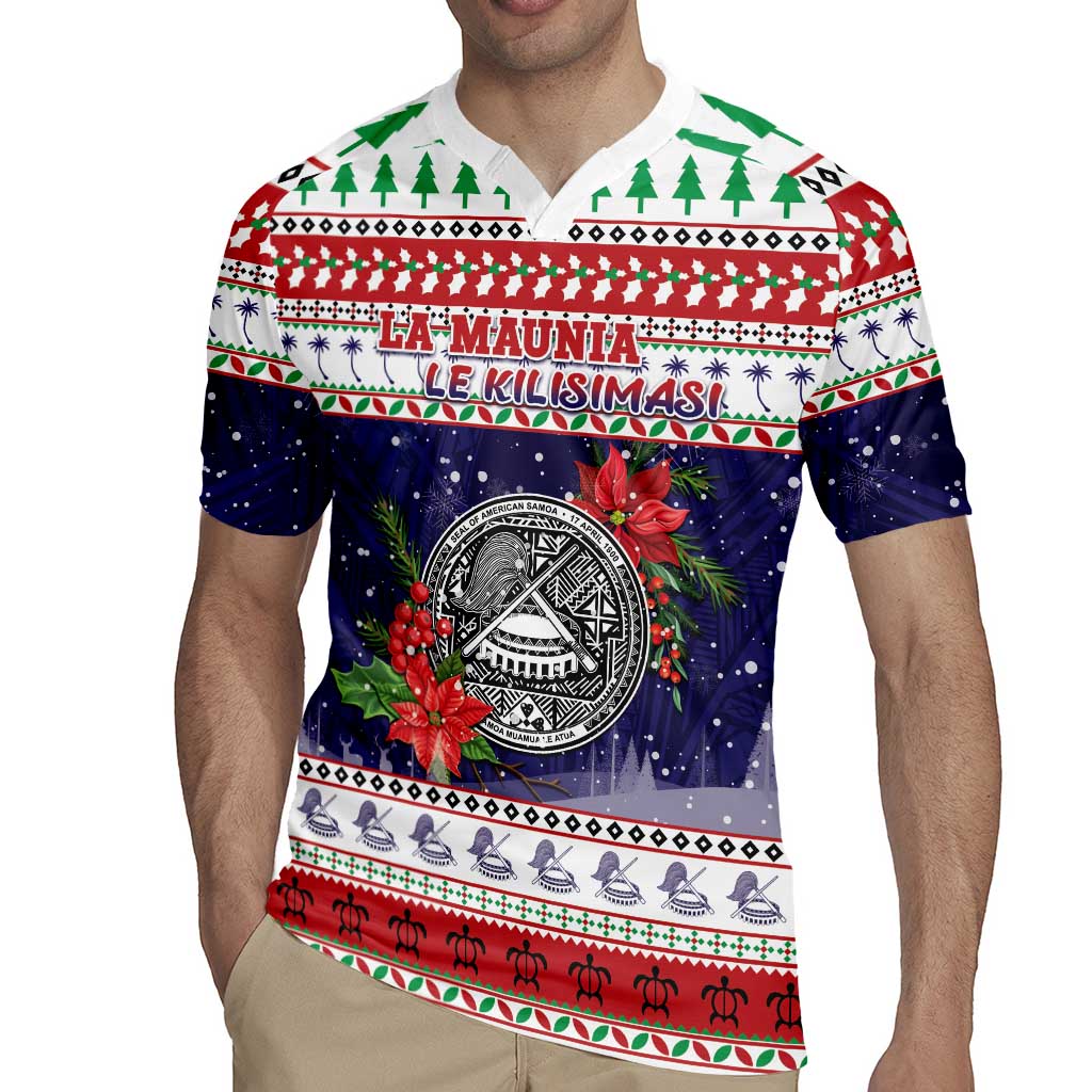 American Samoa Christmas Rugby Jersey Poinsettia La Maunia Le Kilisimasi