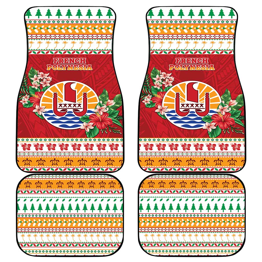 French Polynesia Christmas Car Mats Coat Of Arms Merry Xmas