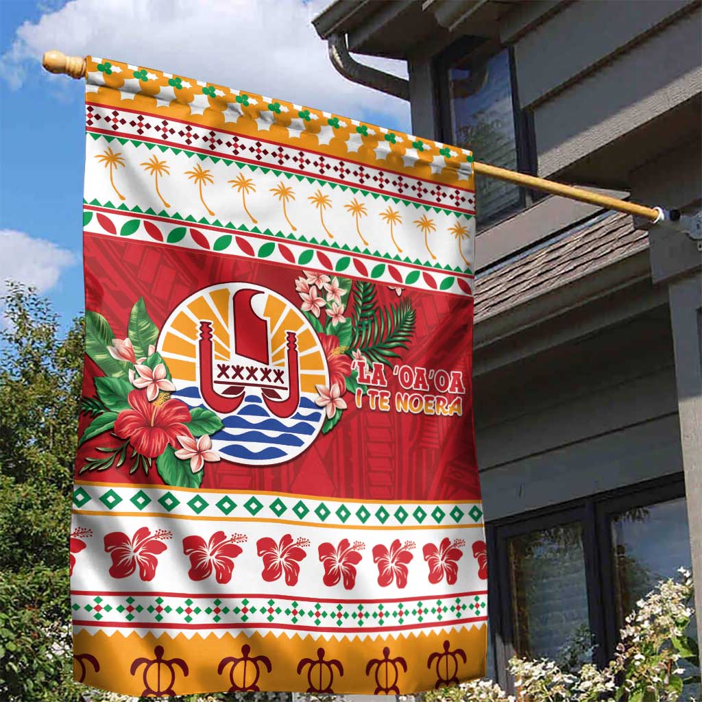 French Polynesia Christmas Garden Flag Coat Of Arms Merry Xmas LT05 - Polynesian Pride