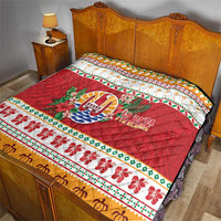 French Polynesia Christmas Quilt Coat Of Arms Merry Xmas
