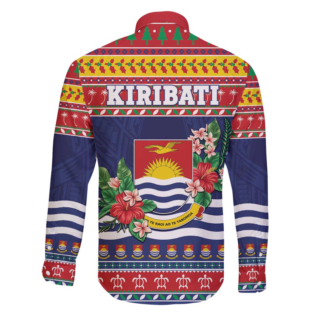 Kiribati Christmas Family Matching Short Sleeve Bodycon Dress and Hawaiian Shirt Coat Of Arms Tekeraoi Te Kiritimati