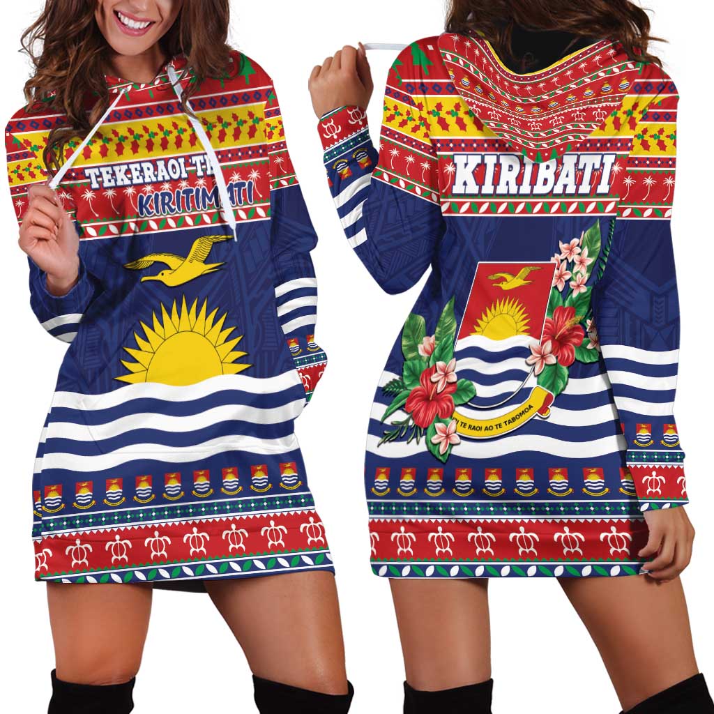 Kiribati Christmas Hoodie Dress Coat Of Arms Tekeraoi Te Kiritimati