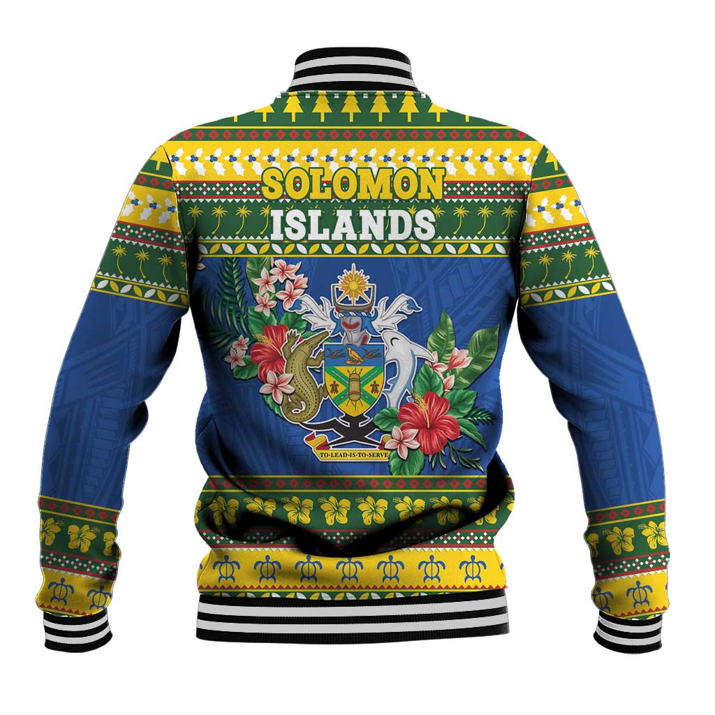 Solomon Islands Christmas Baseball Jacket Coat Of Arms Merry Xmas LT05 - Polynesian Pride