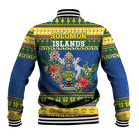 Solomon Islands Christmas Baseball Jacket Coat Of Arms Merry Xmas LT05 - Polynesian Pride