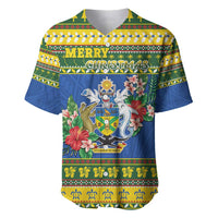 Solomon Islands Christmas Baseball Jersey Coat Of Arms Merry Xmas LT05 Green - Polynesian Pride