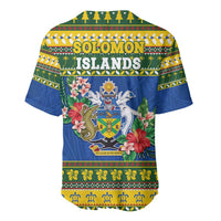 Solomon Islands Christmas Baseball Jersey Coat Of Arms Merry Xmas LT05 - Polynesian Pride