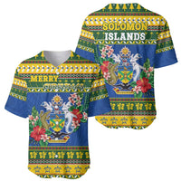 Solomon Islands Christmas Baseball Jersey Coat Of Arms Merry Xmas LT05 - Polynesian Pride