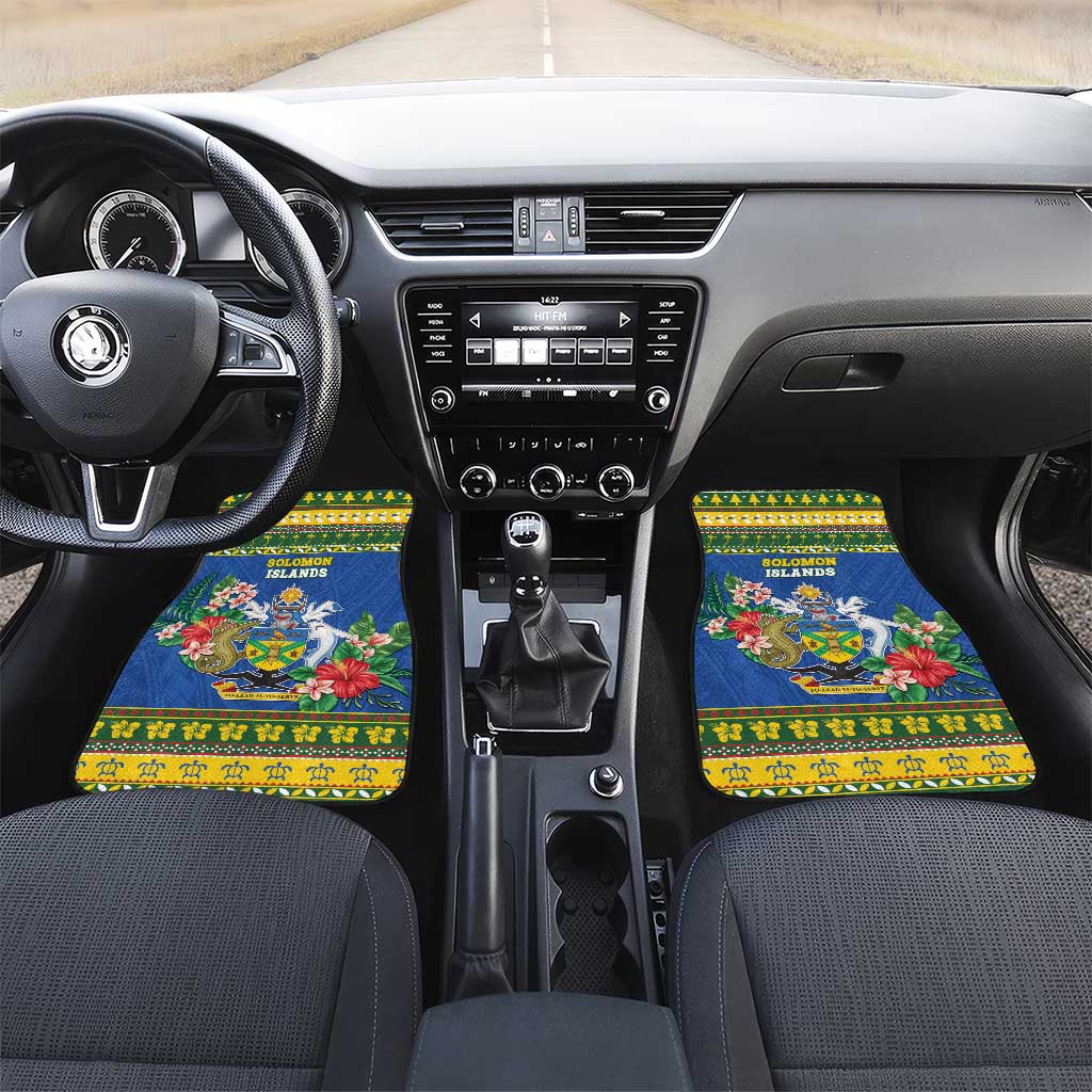 Solomon Islands Christmas Car Mats Coat Of Arms Merry Xmas