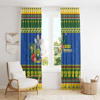 Solomon Islands Christmas Window Curtain Coat Of Arms Merry Xmas