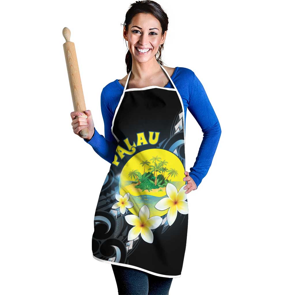 Palau United Nations Day Apron Polynesian Curves Plumeria - Polynesian Pride