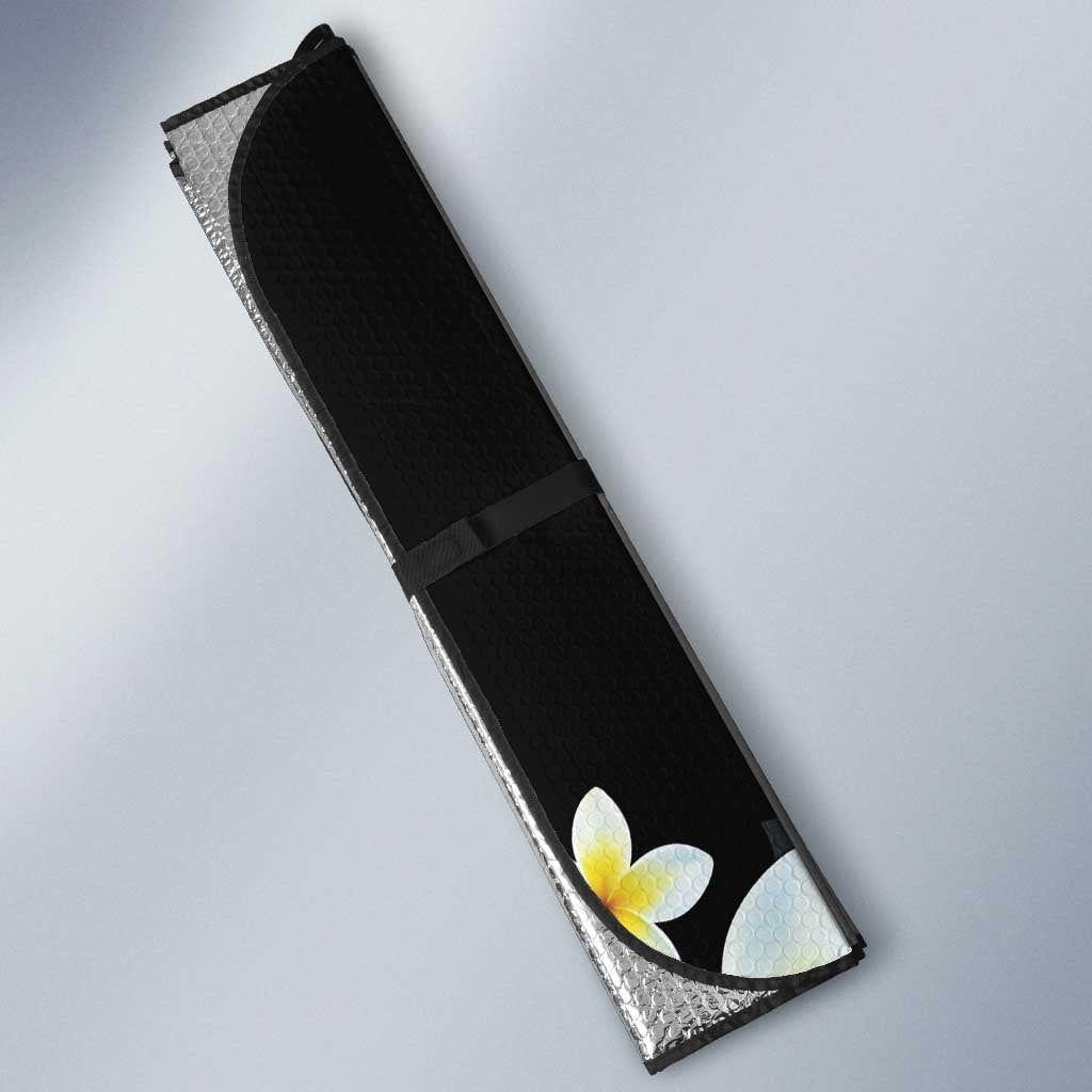 Palau United Nations Day Auto Sun Shade Polynesian Curves Plumeria - Polynesian Pride