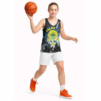 Palau United Nations Day Basketball Jersey Polynesian Curves Plumeria - Polynesian Pride