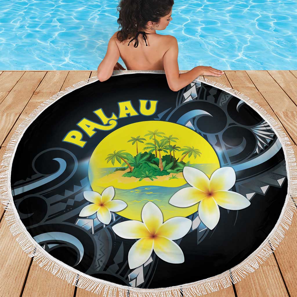 Palau United Nations Day Beach Blanket Polynesian Curves Plumeria - Polynesian Pride