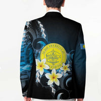 Palau United Nations Day Blazer Polynesian Curves Plumeria - Polynesian Pride