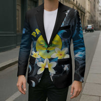 Palau United Nations Day Blazer Polynesian Curves Plumeria - Polynesian Pride