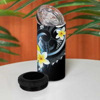 Palau United Nations Day 4 in 1 Can Cooler Tumbler Polynesian Curves Plumeria - Polynesian Pride
