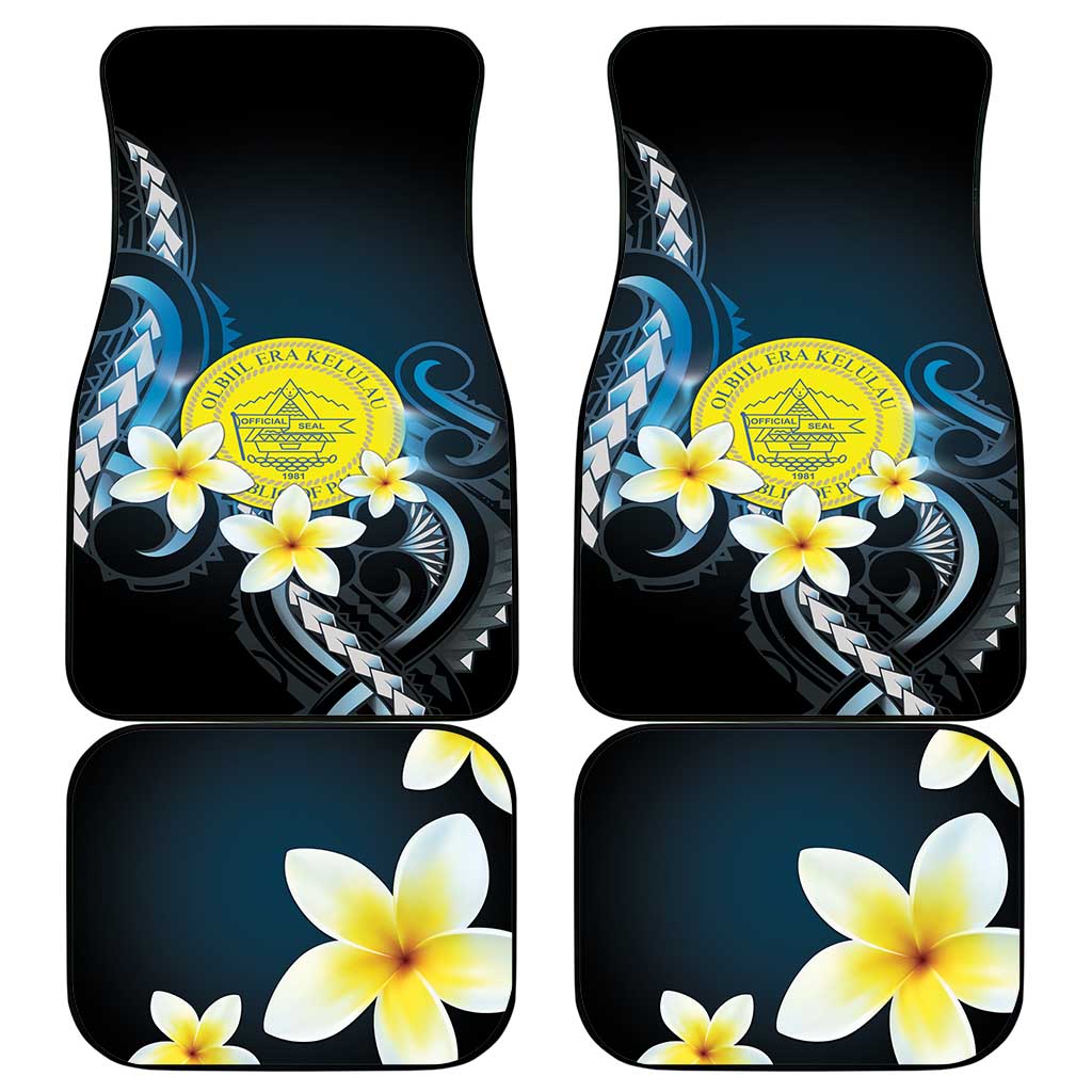 Palau United Nations Day Car Mats Polynesian Curves Plumeria - Polynesian Pride