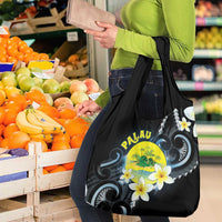 Palau United Nations Day Grocery Bag Polynesian Curves Plumeria - Polynesian Pride