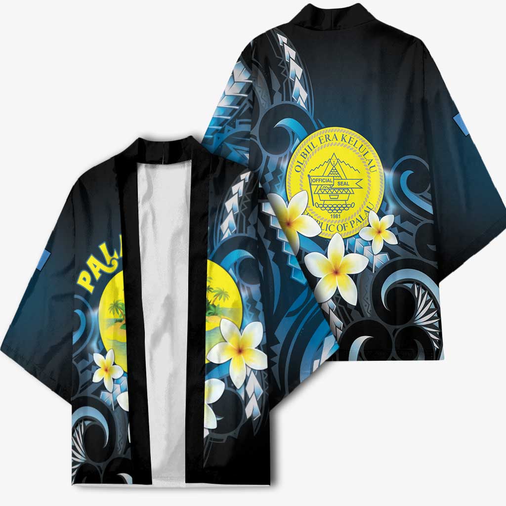 Palau United Nations Day Kimono Polynesian Curves Plumeria LT05 - Polynesian Pride