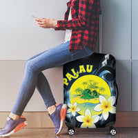 Palau United Nations Day Luggage Cover Polynesian Curves Plumeria - Polynesian Pride