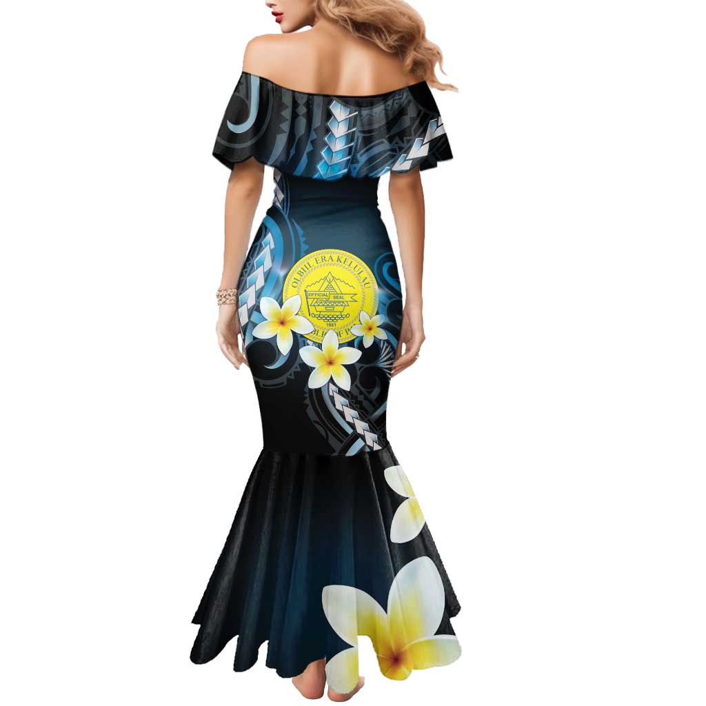 Palau United Nations Day Mermaid Dress Polynesian Curves Plumeria - Polynesian Pride