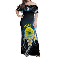 Palau United Nations Day Off Shoulder Maxi Dress Polynesian Curves Plumeria - Polynesian Pride