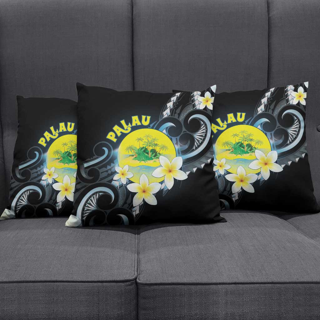 Palau United Nations Day Pillow Cover Polynesian Curves Plumeria - Polynesian Pride