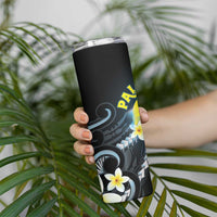Palau United Nations Day Skinny Tumbler Polynesian Curves Plumeria - Polynesian Pride