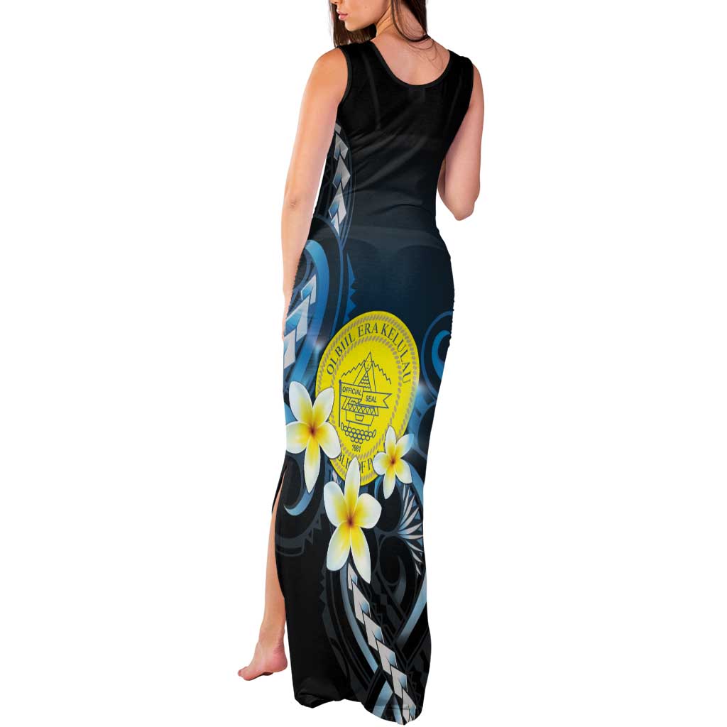 Palau United Nations Day Tank Maxi Dress Polynesian Curves Plumeria - Polynesian Pride