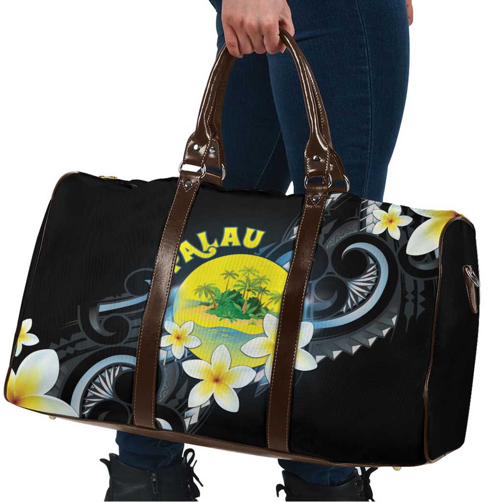 Palau United Nations Day Travel Bag Polynesian Curves Plumeria - Polynesian Pride