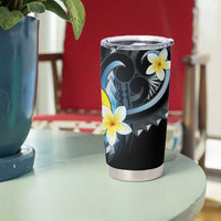 Palau United Nations Day Tumbler Cup Polynesian Curves Plumeria - Polynesian Pride