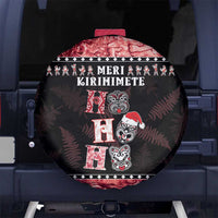 New Zealand Tiki Christmas Spare Tire Cover Ho Ho Ho Paua Shell Glitter Red