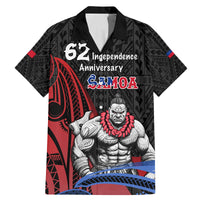 Samoa Independence Day Family Matching Mermaid Dress and Hawaiian Shirt Samoan Warriors Ula Fala LT05 Dad's Shirt - Short Sleeve Black - Polynesian Pride