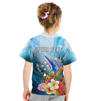 Personalised Kosrae Constitution Day Kid T Shirt Humpback Whale Tropical Flowers LT05 - Polynesian Pride