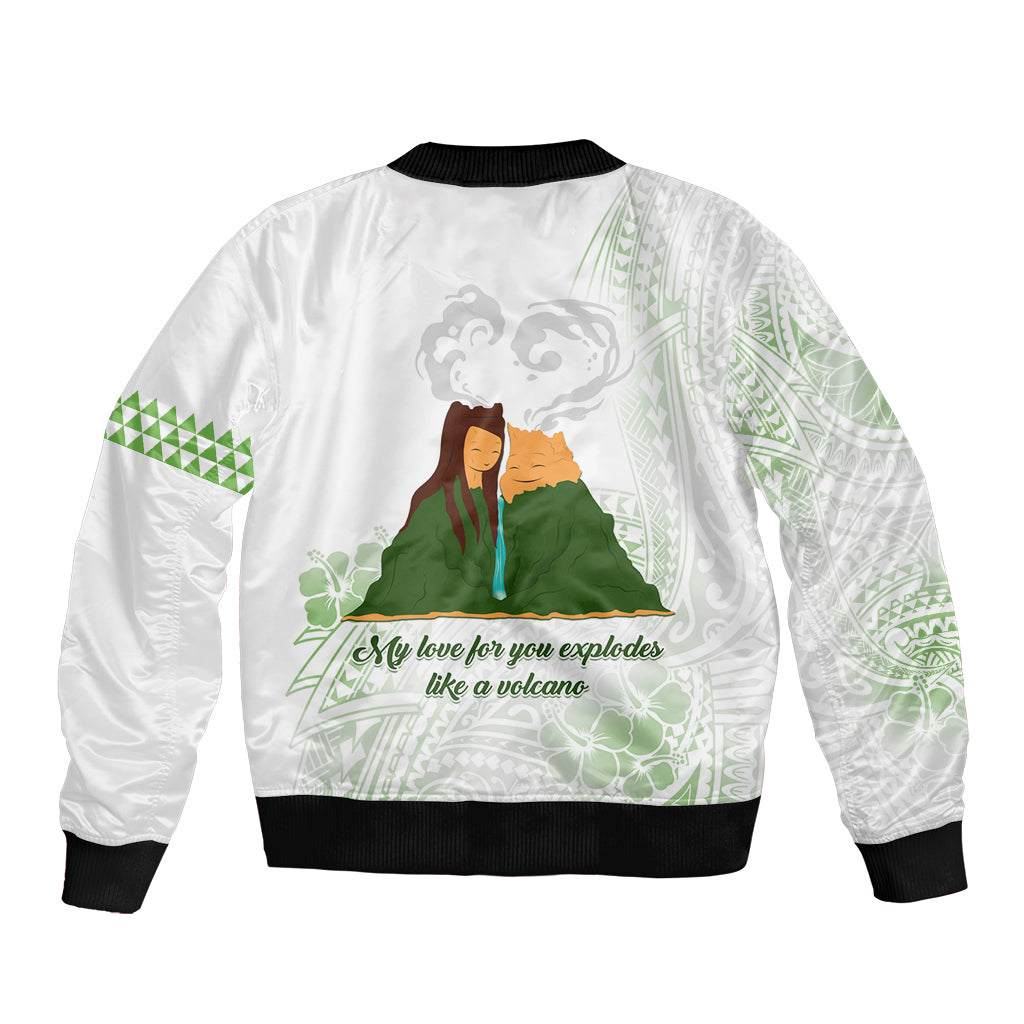 Personalised I LAVA YOU Volcano Valentine Bomber Jacket Polynesian Tribal Pattern LT05 - Polynesian Pride
