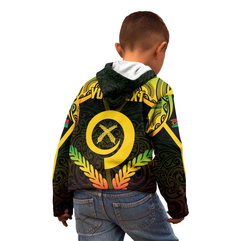 Personalised Vanuatu Father Lini Day Kid Hoodie Polynesian Tribal Pattern LT05 - Polynesian Pride