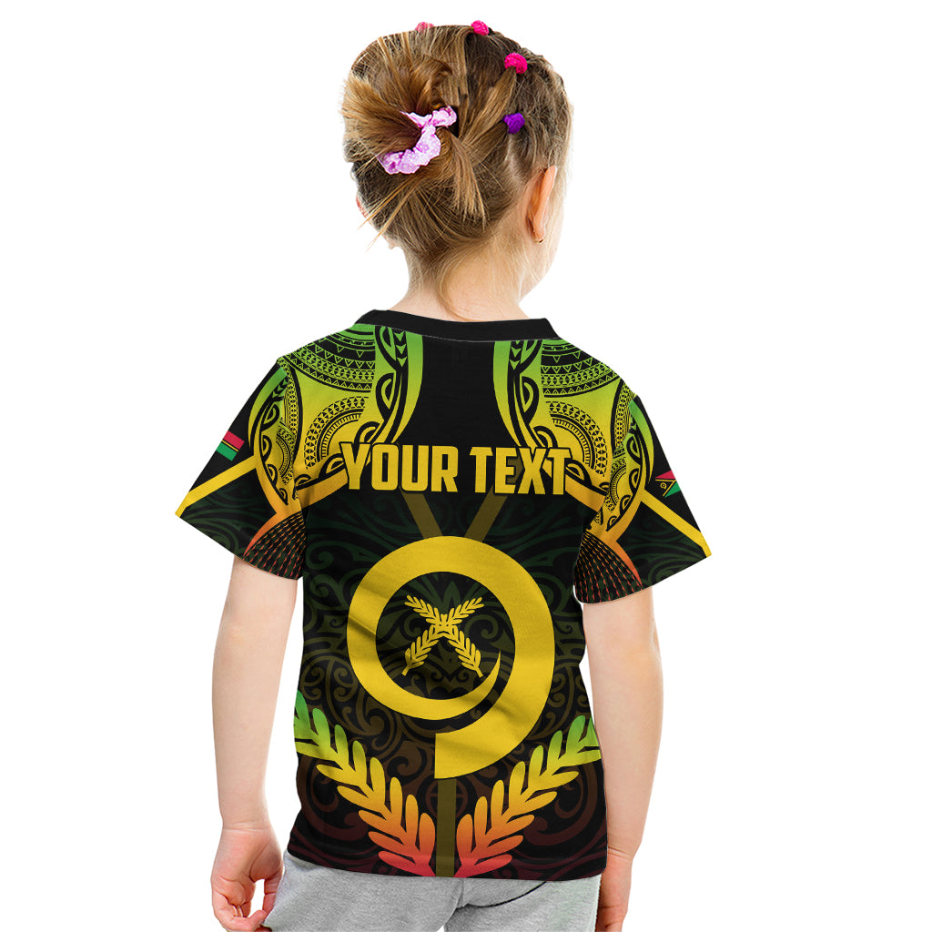 Personalised Vanuatu Father Lini Day Kid T Shirt Polynesian Tribal Pattern LT05 - Polynesian Pride