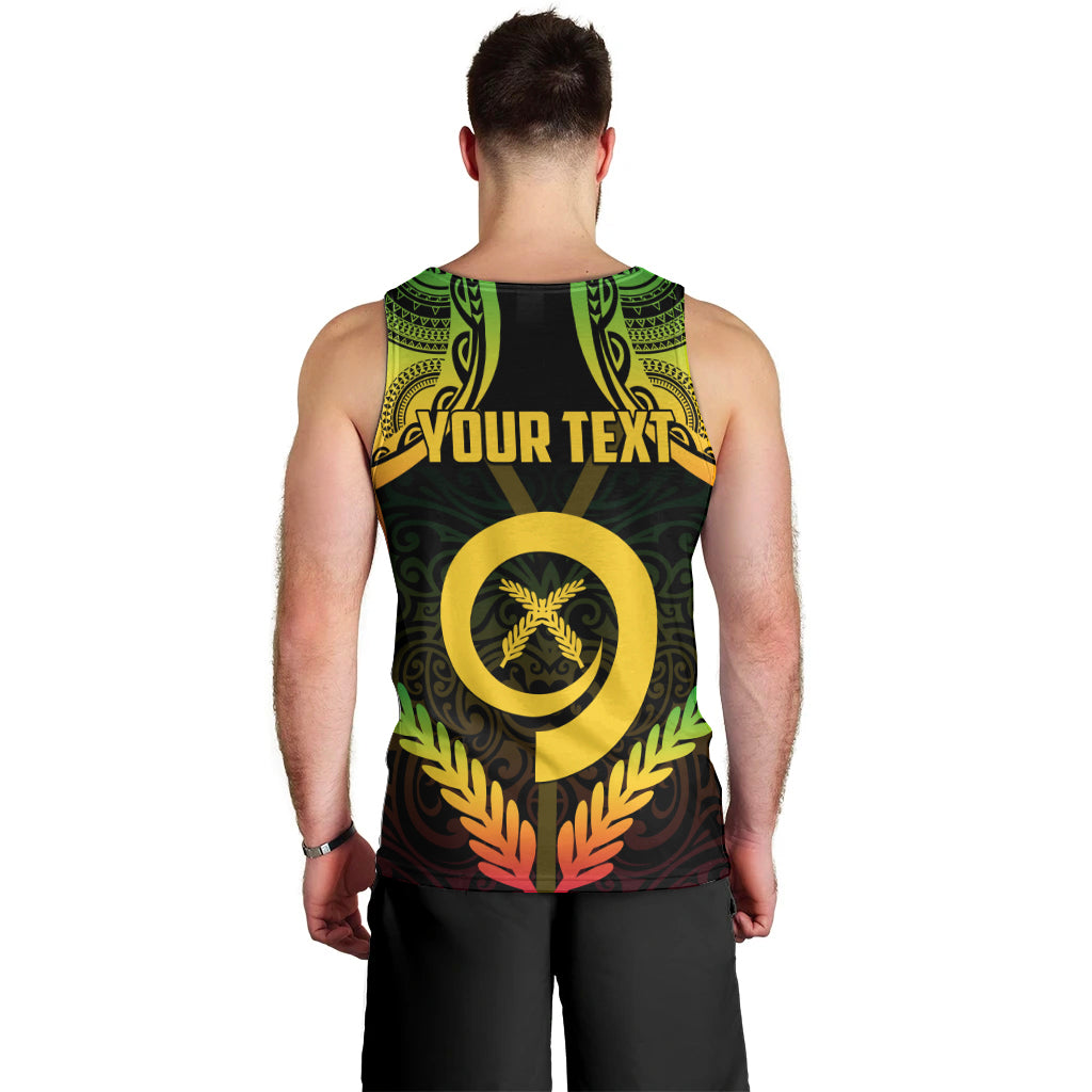 Personalised Vanuatu Father Lini Day Men Tank Top Polynesian Tribal Pattern LT05 - Polynesian Pride