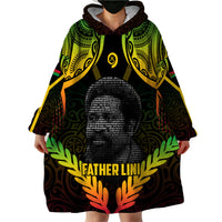 Personalised Vanuatu Father Lini Day Wearable Blanket Hoodie Polynesian Tribal Pattern LT05 - Polynesian Pride