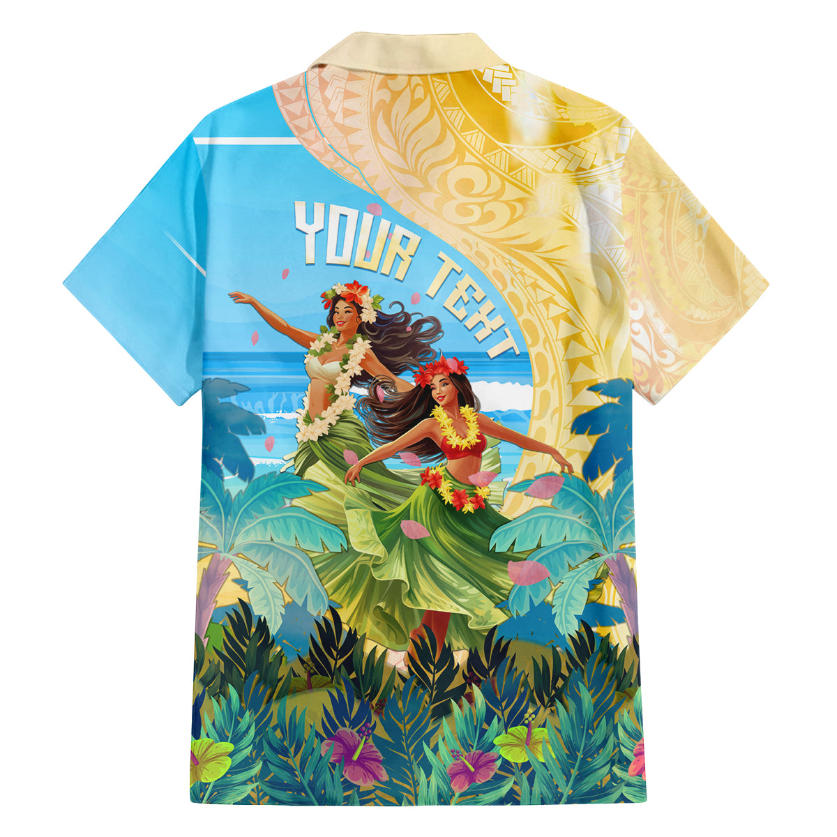 Personalised Hawaii Honolulu Festival Family Matching Long Sleeve Bodycon Dress and Hawaiian Shirt Hula Girls Tropical Vibe LT05 - Polynesian Pride