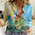 Personalised Hawaii Honolulu Festival Women Casual Shirt Hula Girls Tropical Vibe LT05 Female Blue - Polynesian Pride
