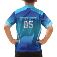 Custom Fiji Football Family Matching Long Sleeve Bodycon Dress and Hawaiian Shirt Fijian Tapa Pattern