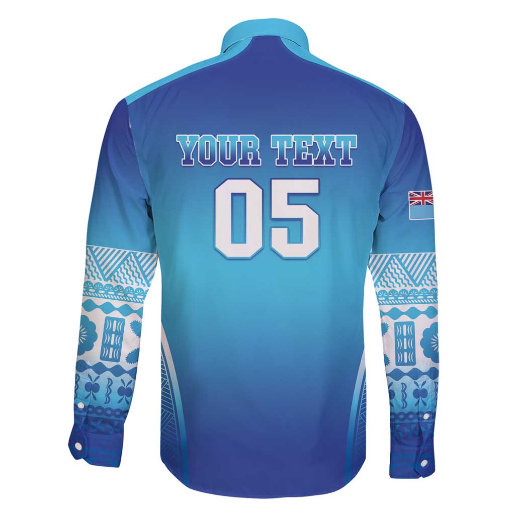 Custom Fiji Football Family Matching Long Sleeve Bodycon Dress and Hawaiian Shirt Fijian Tapa Pattern
