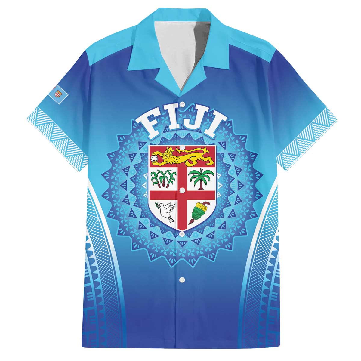 Custom Fiji Football Family Matching Off The Shoulder Long Sleeve Dress and Hawaiian Shirt Fijian Tapa Pattern