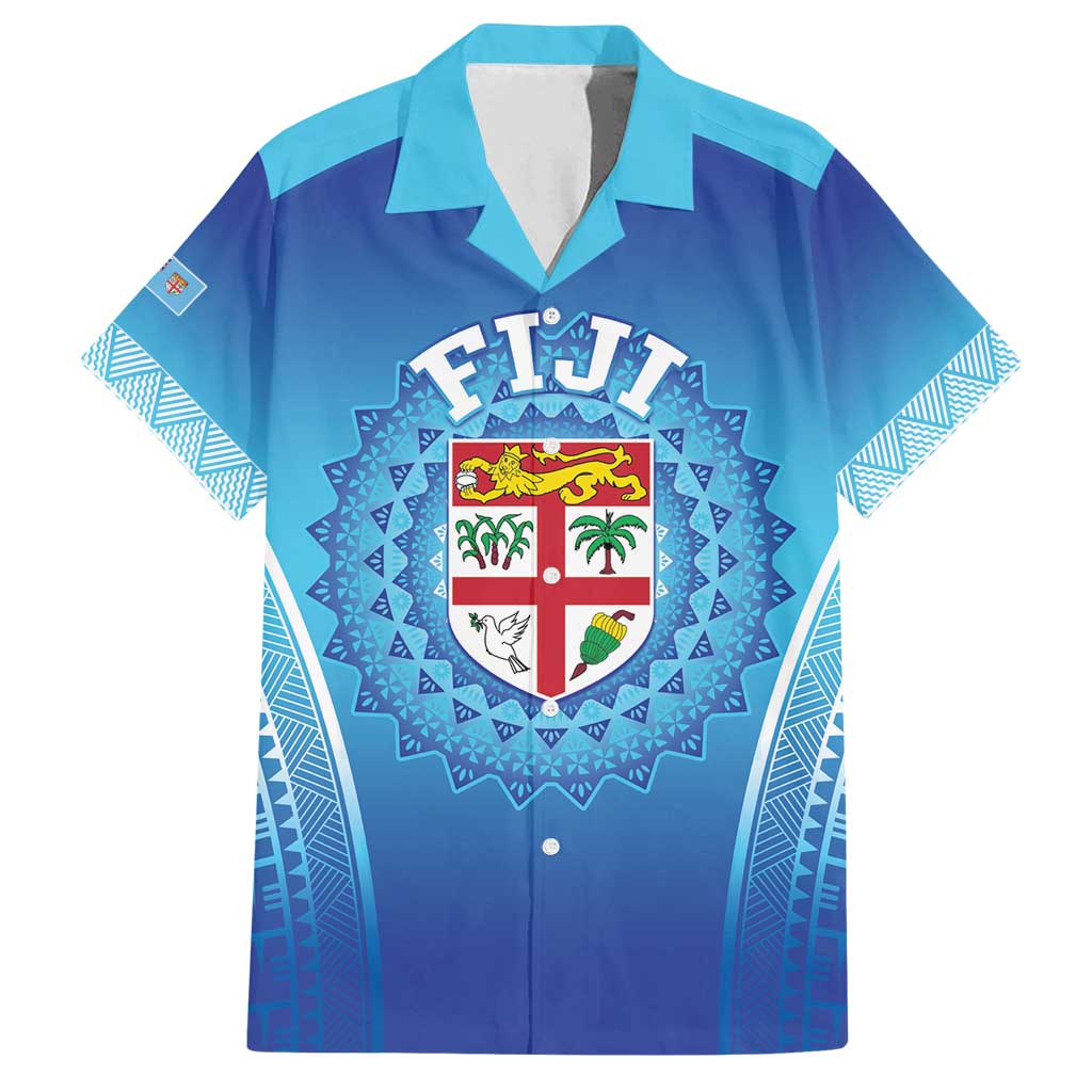 Custom Fiji Football Family Matching Summer Maxi Dress and Hawaiian Shirt Fijian Tapa Pattern