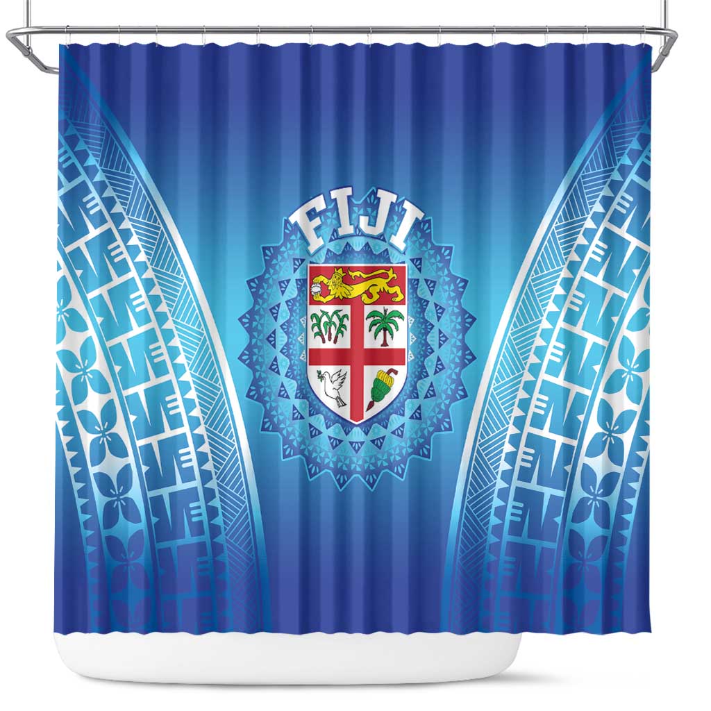 Fiji Football Shower Curtain Fijian Tapa Pattern