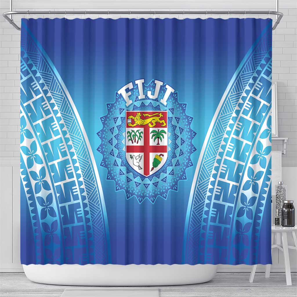 Fiji Football Shower Curtain Fijian Tapa Pattern